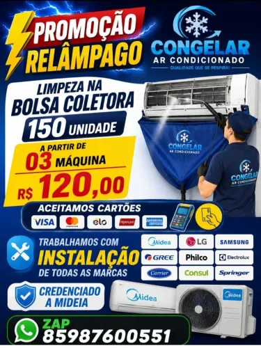 Instalação manutenção consertos em ar condicionado em geral