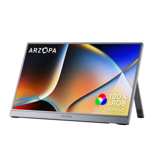 Arzopa Z1C Monitor Portátil - 16.1" Full HD 1080P Extensor de Monitor 100% sRGB