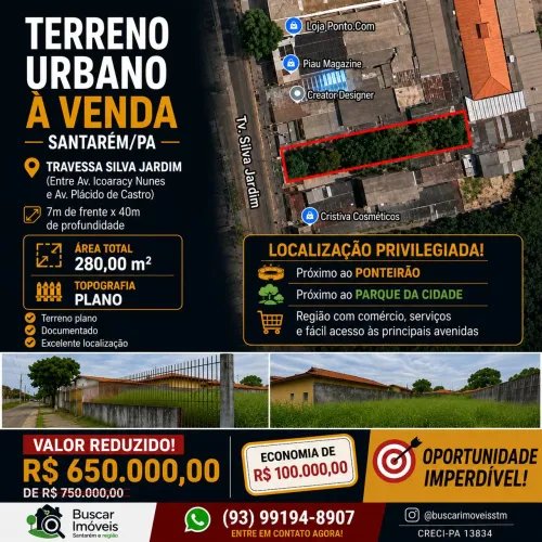 TERRENO URBANO À VENDA - SANTARÉM/PA