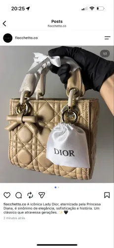 Bolsa Lady Dior Bege Pó