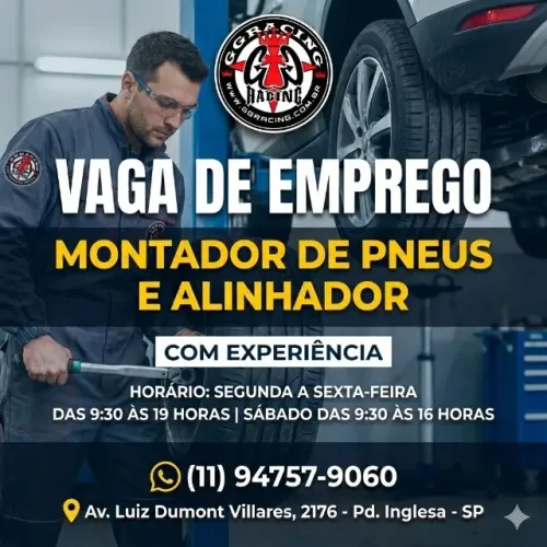vaga de borracheiro e alinhador automotivo com experencia