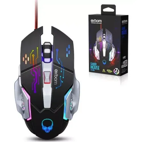 Mouse Gamer 6 Botões 4800dpi 4 modos cabo 1.5m Exbom Ms-G280