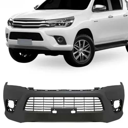Parachoque Toyota Hilux 2016 à 2018 - CD - Furo Farol Auxiliar / Grade Integrada - R2A