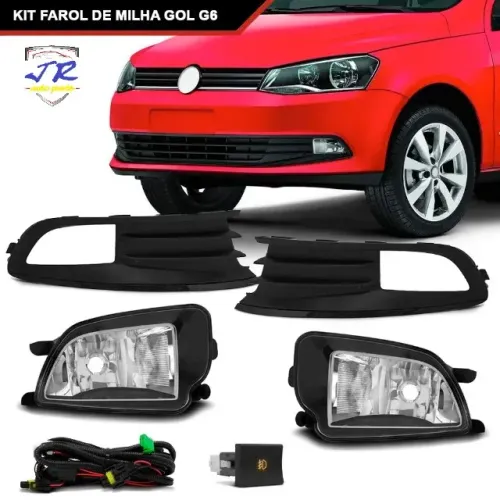 Kit Farol de Milha Gol G6 2013 2014 2015 2016 Auxiliar Neblina 