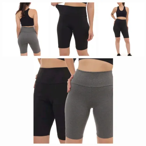 Bermuda Feminina Legging Cintura Alta Suplex Academia Fitness 2 peças