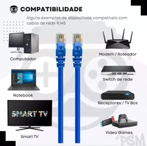 Cabo De Rede Cat6 Rj45 10 Metros Internet Lan Crimpado  Arduino Automação COD-CP746 