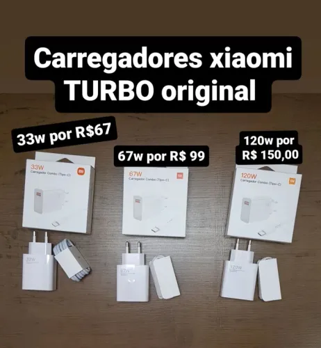 Carregadores Xiaomi Turbo Originais - 33W, 67W e 120W