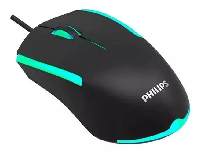 Mouse USB Momentum Philips - Design Gamer para Jogos e Funcional para Trabalho