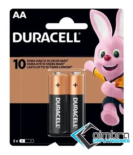 Pilha Alcalina AA Pack Com 2 unidades - Duracell Loja Coimbra Computadores Entrega