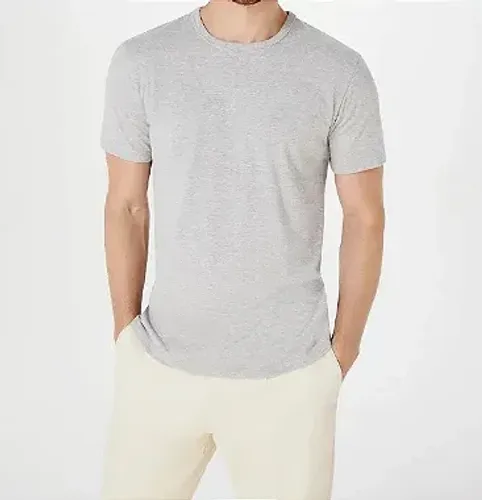 Camiseta Básica Masculina Manga Curta Slim - Cinza Tamanho G