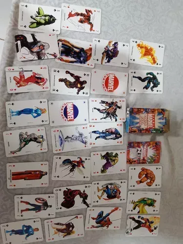 Cartas Baralho Heróis Marvel - 28 Cartas - Panini (Usado)