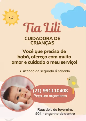 Ofereço meu serviço de babá na minha residência !faça seu orçamento grátis