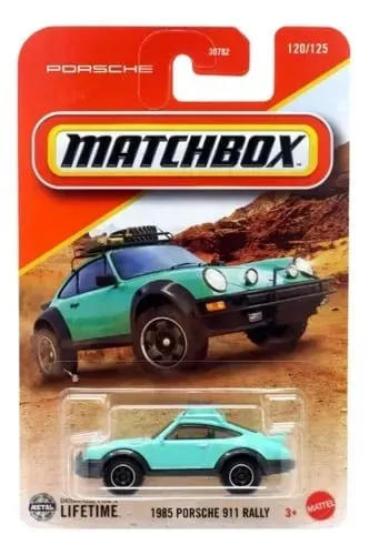 Matchbox 1985 Porsche 911 Rally Azul 2025 Miniatura Azul-turquesa