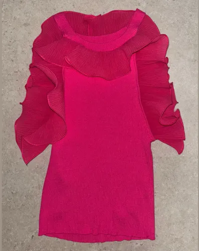 Blusa rosa com babados Zara - Tamanho P
