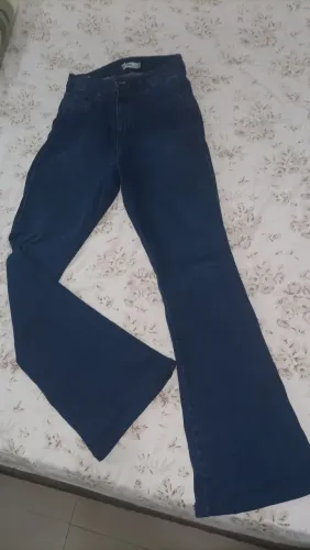 Calça Jeans Biotipo Flare cintura alta e reforçada na barriga Azul Escuro