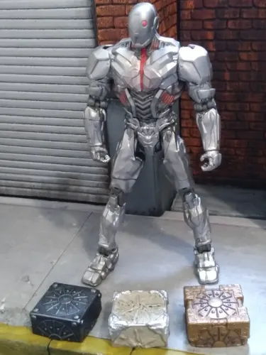 DC Multiverse Ciborgue Cyborg Liga da Justiça Metades das Caixas Maternas 16cm