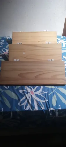 Kit 3 prateleiras de madeira 