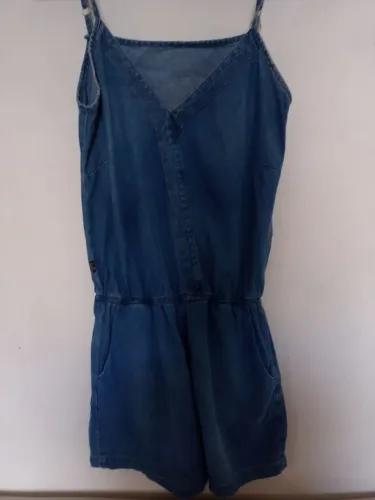 Macacão Jeans Azul Feminino Tam P