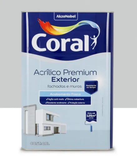 Tinta Coral Acrílico Premium na cor Prata Fina