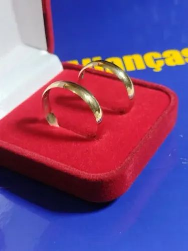 Par Alianças Casamento 5 Gramas Ouro 18 Kilates 6 mm Maciça