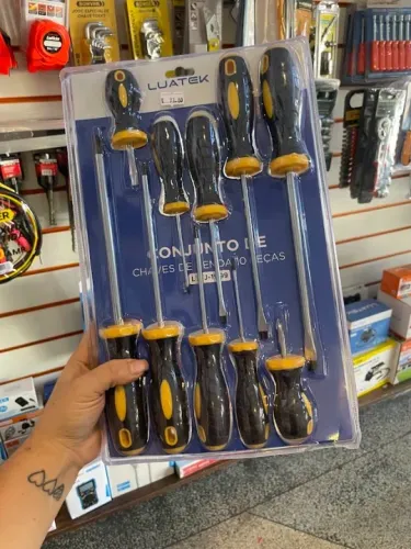 Kit Jogo Chave Fenda E Phillips 10 Peças Imantadas