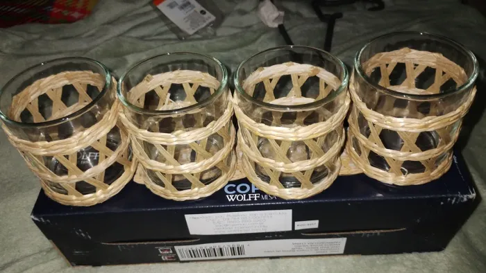 Copos decorado com sisal 