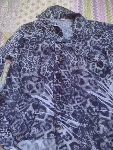 Blusa onça preta e cinza