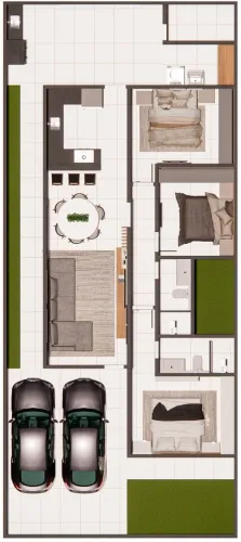 Casa 3 Quartos (1 Suíte) - 100 m² - Projeto Moderno