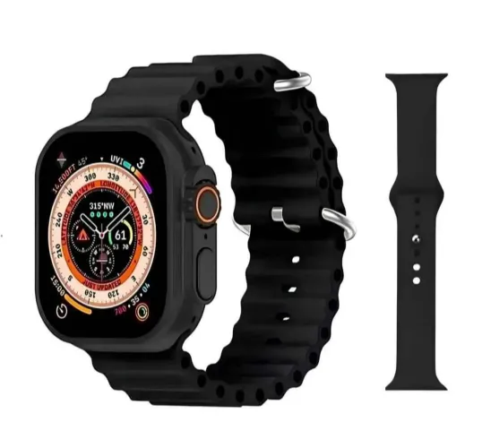 Smartwatch Hw68 Ultra Mini 41mm Tela De 1,75 Caixa Preto Pulseira Preto Bisel Preto