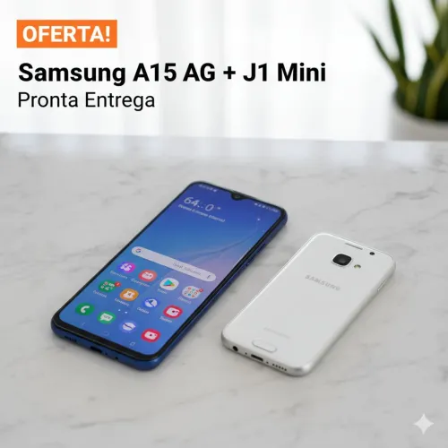 A15 com a tela quebrada e j1mini mas funcionando normalmente