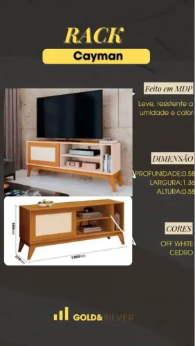 Rack Cayman Off White e Cedro