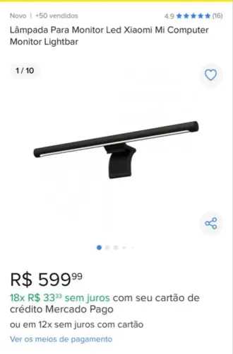Lâmpada para monitor led Xiaomi Mi Computer Monitor Light Bar