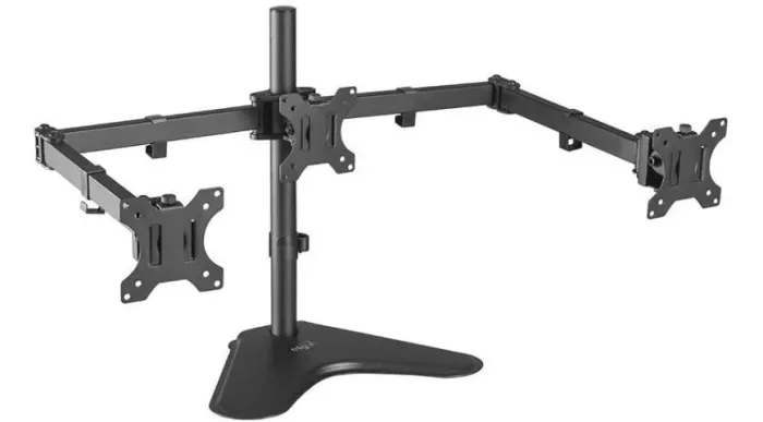 Suporte Elg T1236n De Mesa Para 3 monitores De 13 Até 27'' Preto