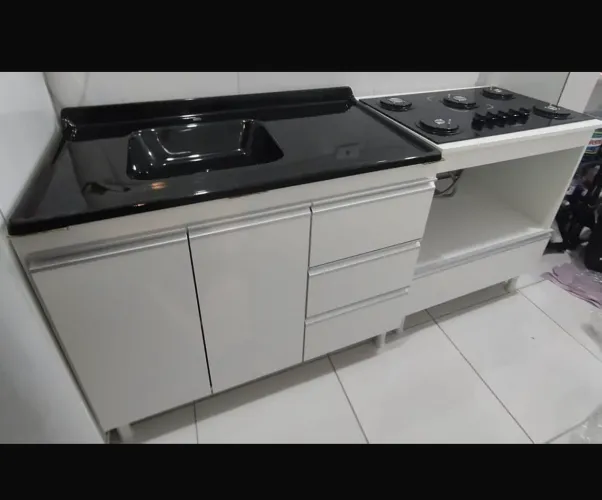Balcão de pia MDF com cuba de marmorite + balcão cooktop - NOVO - ENTREGAMOS 