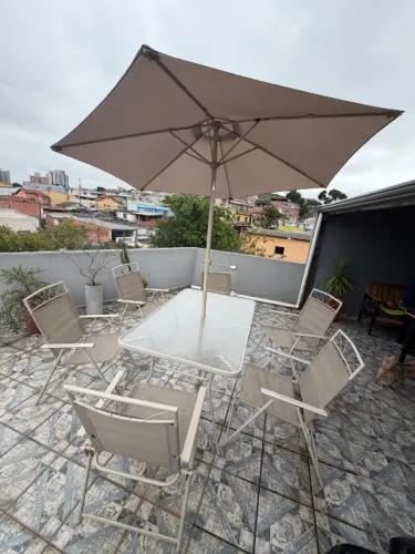 Conjunto mesa e cadeiras área externa 
