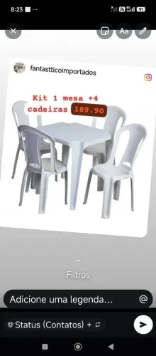 Kit 1 mesa+4 cadeiras 190.00