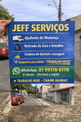 AJUDANTE DE MUDANÇA E LIMPEZA