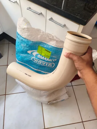 Kit 25 unidades - Curva longa 90 esgoto 100mm, com anel  - Amanco - novo, sem uso  