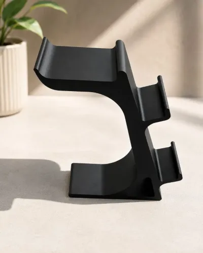 Suporte 2 em 1 para Celular e Fone de Ouvido | Organizador de Mesa Impresso em 3D