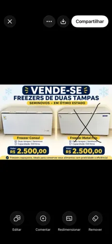 Freezer Consul duas tampas