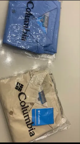 Kit Columbia (2 camisas manga longa G: azul+bege)