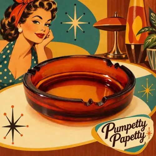 Cinzeiro de Vidro Âmbar Grosso | Vintage Retrô | Peça Decorativa Antiga