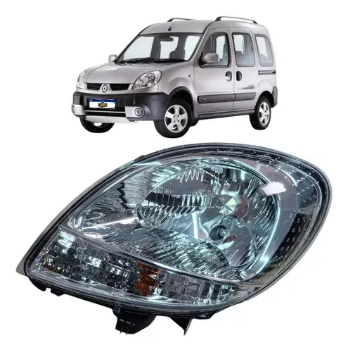 Farol Esquerdo Renault Kangoo 2008 A 2018 Cromado Esquerdo/motorista