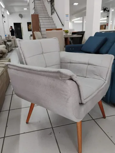 Poltrona Opala Cinza Peça Única