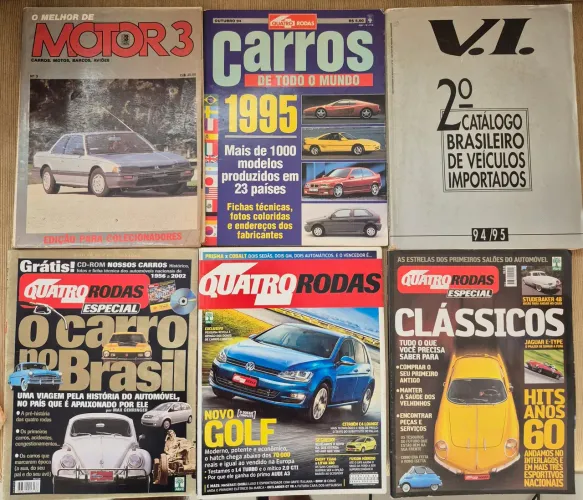 Lote Revistas Automotivas - Quatro Rodas / 4 Rodas / Motor 3 / Catálogo Importados 2