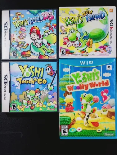 Lote 4 Jogos Yoshi p/ Nintendo DS, 3DS e Wii U