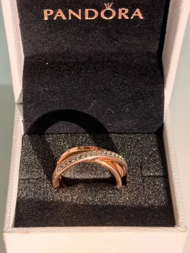 Anel Pandora ouro rose 16