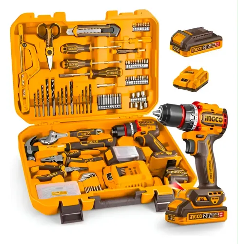 kit de ferramentas da marca Ingco inclui uma parafusadeira de impacto de 20V e uma maleta