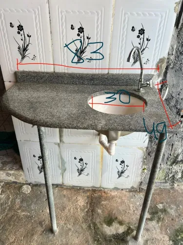 Pia de mármore com Cuba banheiro