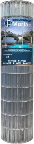 Tela alambrado, malha 10 cm x 50 mm, fio 1,9 mm, com 1,5 m x 25 m (altura x comprimento),
